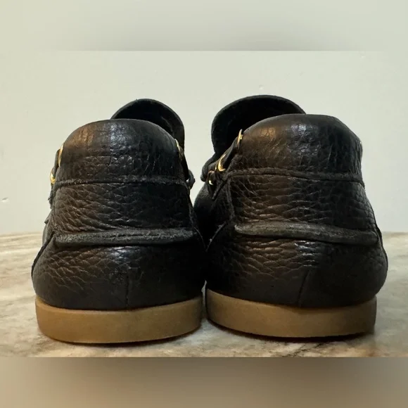 TOM FORD $1000 Black Leather Moccasins Boat Shoes Tassel Loafers Authentic 9.5